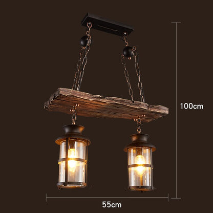 Farmhouse Style Wooden LED Light Fixture