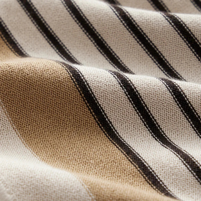 Casual Breathable Striped Polo Shirt for Men