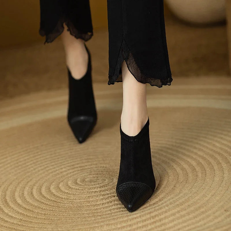 Elegant Genuine Leather High Heels