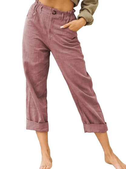 Comfortable Summer Linen Pants for Women with Pockets