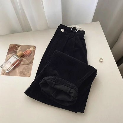 Relaxed Fit Corduroy Wide Leg Pants