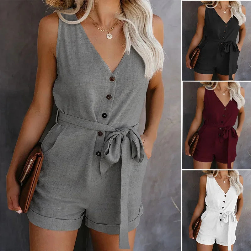 Dark Slim Fit Jumpsuit with Shorts - OutfitLondon