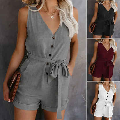 Dark Slim Fit Jumpsuit with Shorts - OutfitLondon