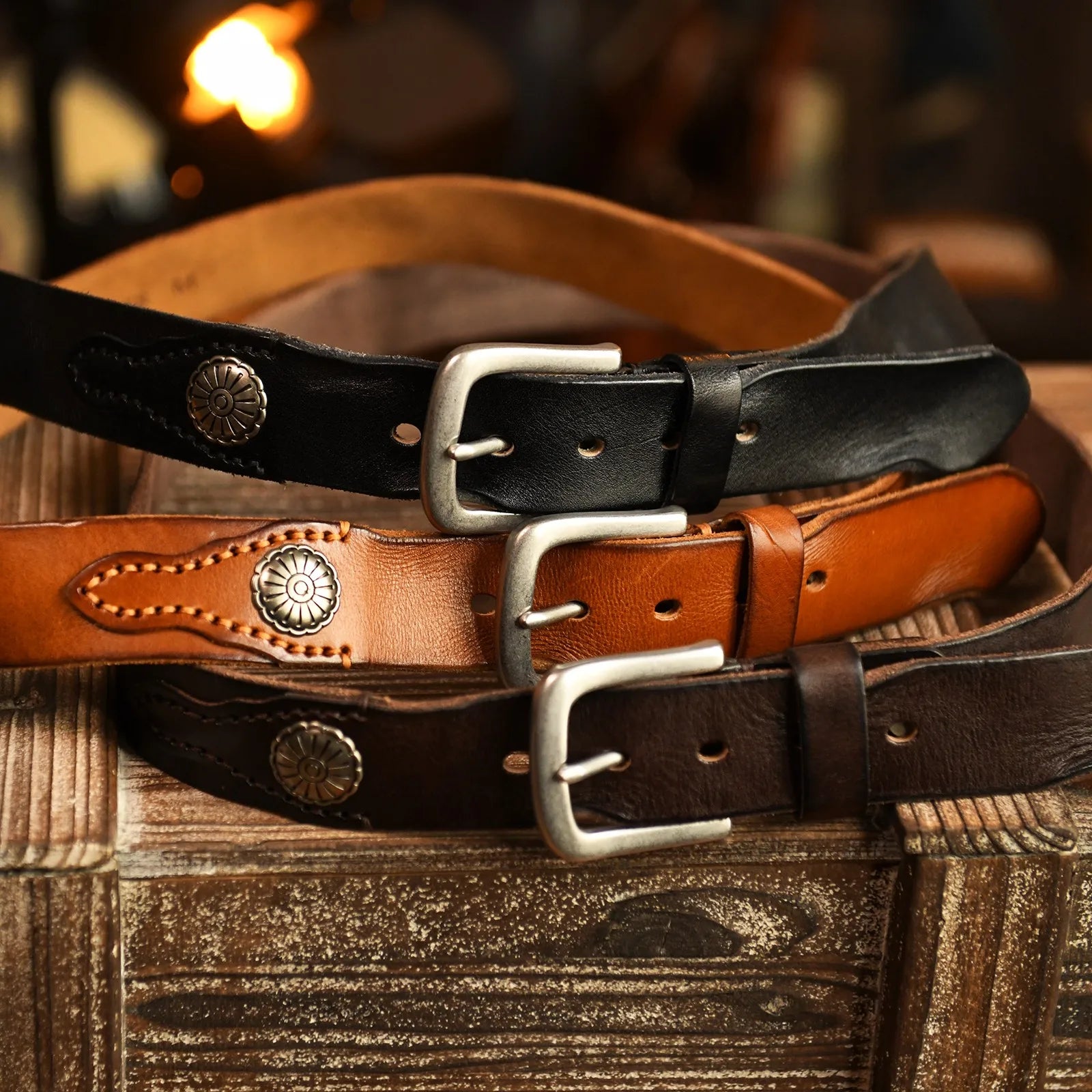 Vintage Brown Cowboy Belt - OutfitLondon