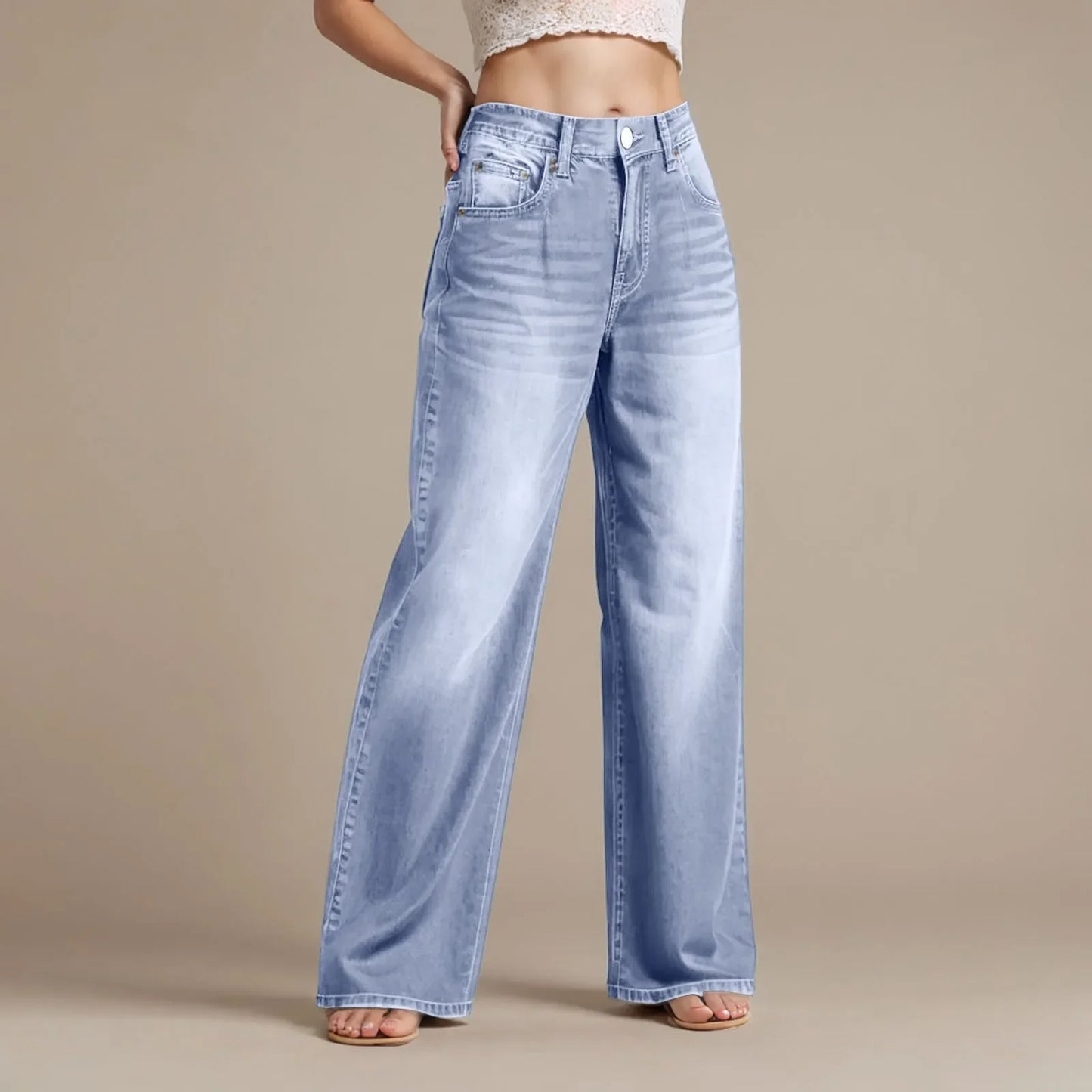 Comfortable Dark Wash Women's Straight Jeans