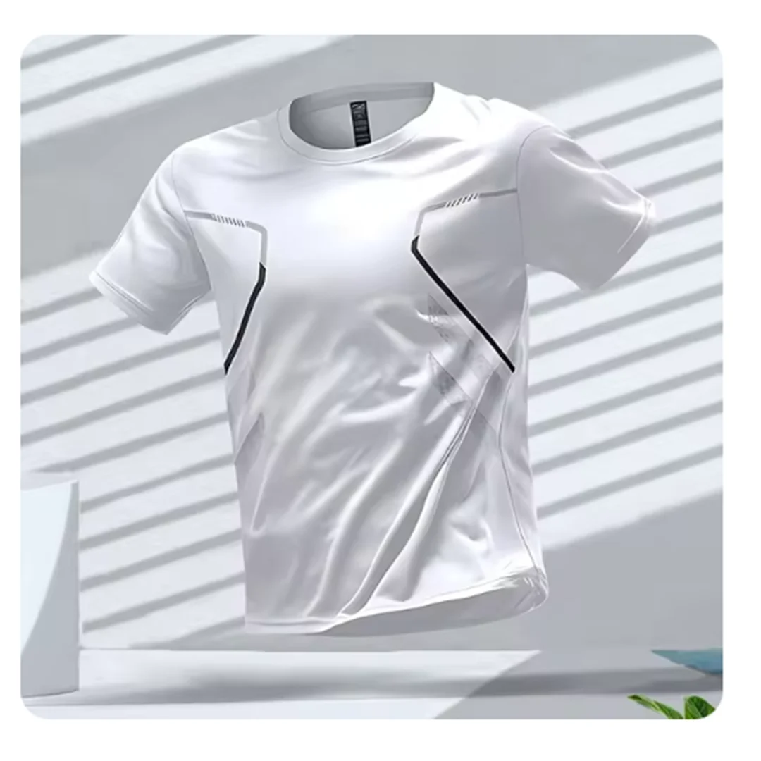 Mens Sport Shirt Moisture Wicking Quick Dry Ice Silk