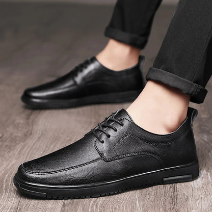 Brown Real Leather Oxford Shoes