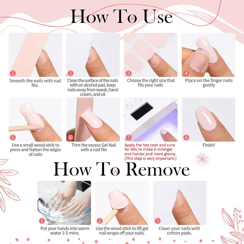 Nail Art Sticker Kit with LED Light