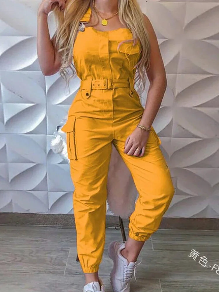 Comfortable Casual Jumpsuit with Elastic Waist
