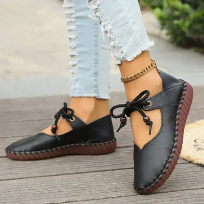 Comfortable Low-Heel Lace-Up Shoes