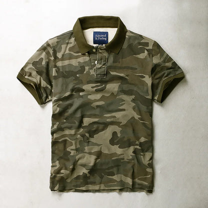 Breathable camouflage Mens Short Sleeve Polo Shirt