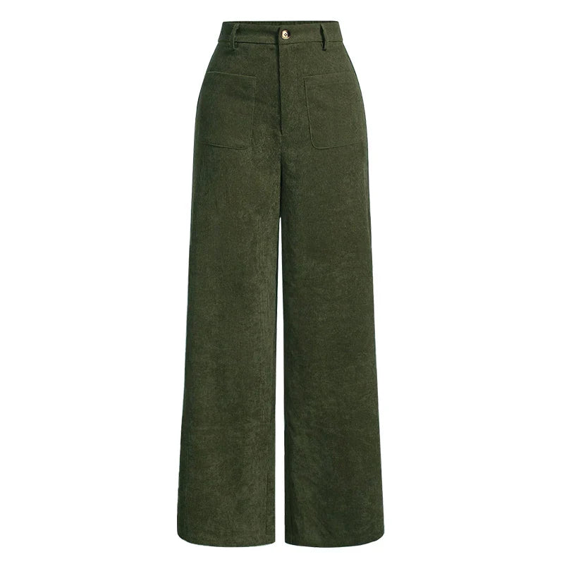Comfortable High Waist Loose Fit Women's Pants with Pockets