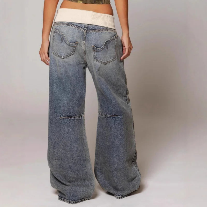 Wide Leg Baggy Denim Jeans