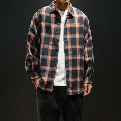 Cozy Checked Flannel Shirt for Men - Soft Long Sleeve Shirt