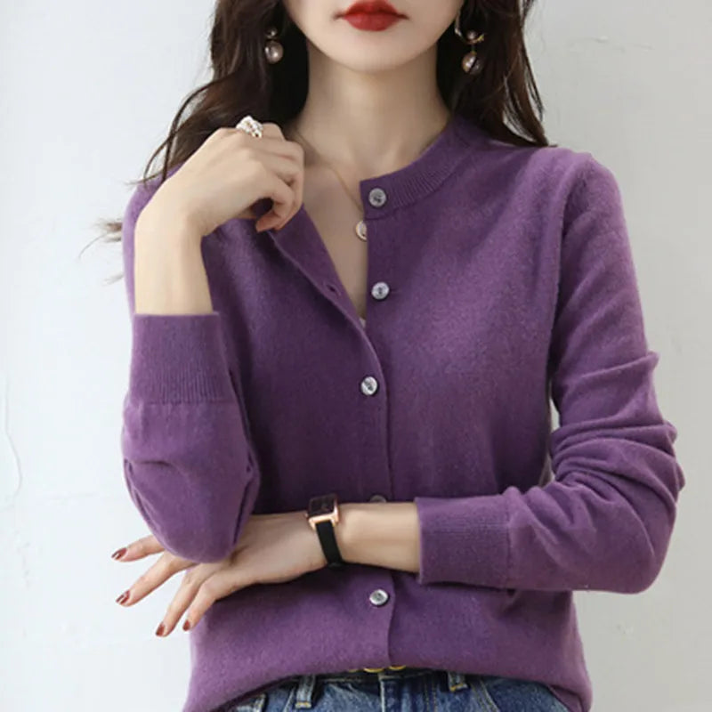 Soft Women's Open Front Cashmere Cardigan Sweater