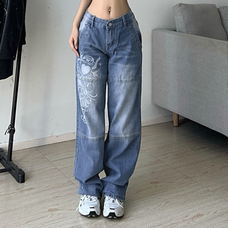 Comfortable Straight Leg Distressed Women's Jeans - OutfitLondon