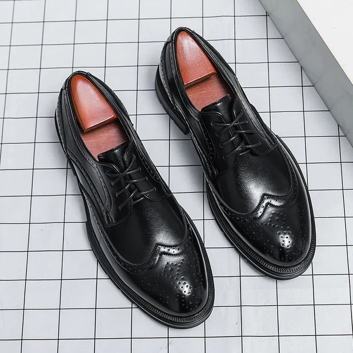 Smart Leather Dress Shoes for Men - Thick Sole