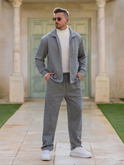 Casual Sports Zip Up Jacket Set