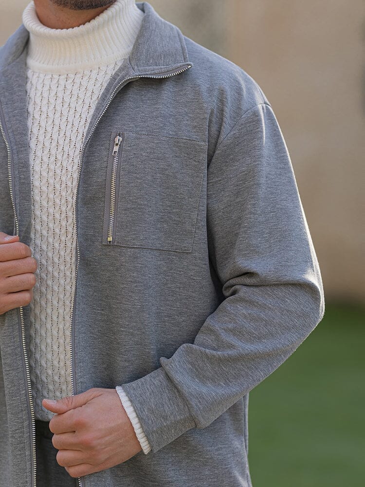 Casual Sports Zip Up Jacket Set