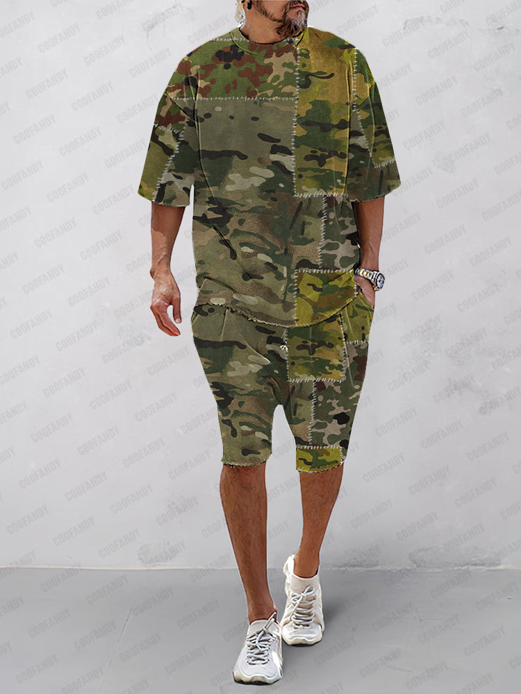 Men's Urban Camo Tee and Shorts Set