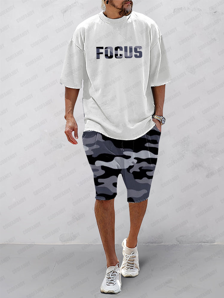 Men's Urban Camo Tee and Shorts Set