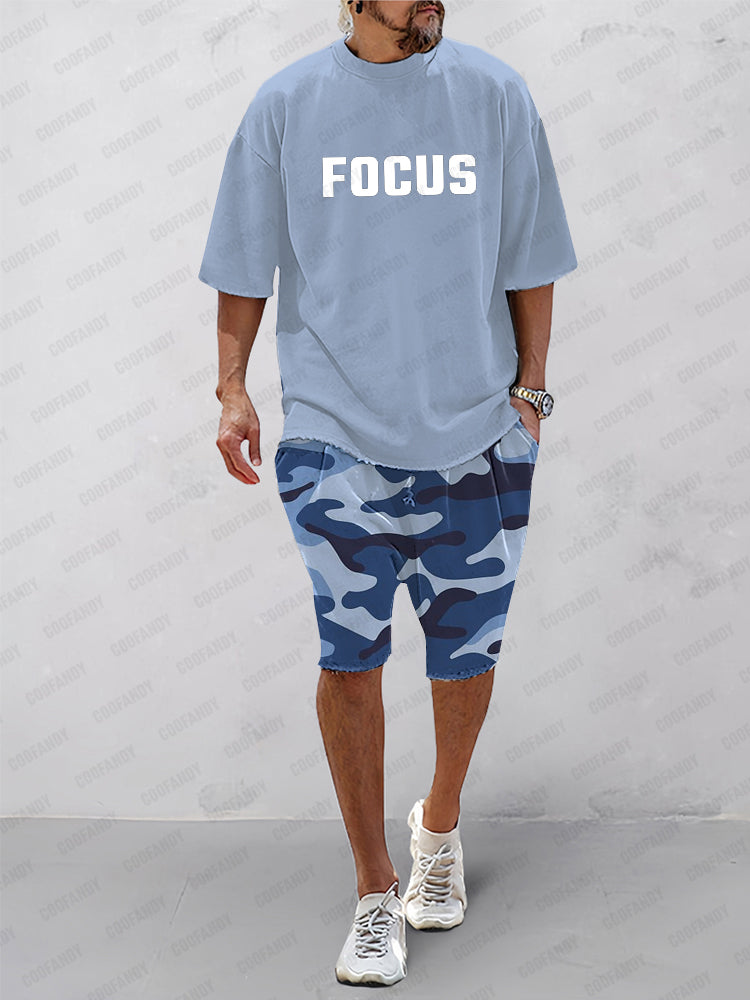 Men's Urban Camo Tee and Shorts Set
