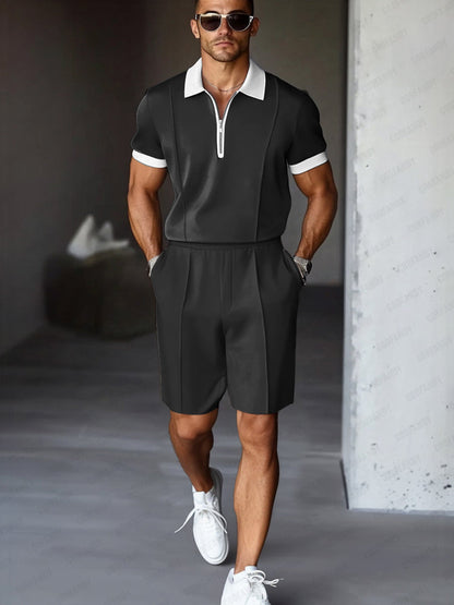 Comfortable Casual 2-Piece Mens Set | Polo Shirt & Shorts
