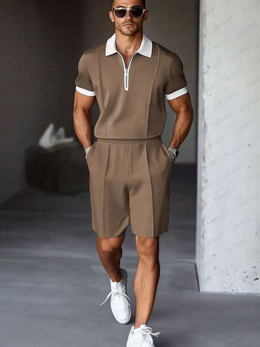 Comfortable Casual 2-Piece Mens Set | Polo Shirt & Shorts - OutfitLondon