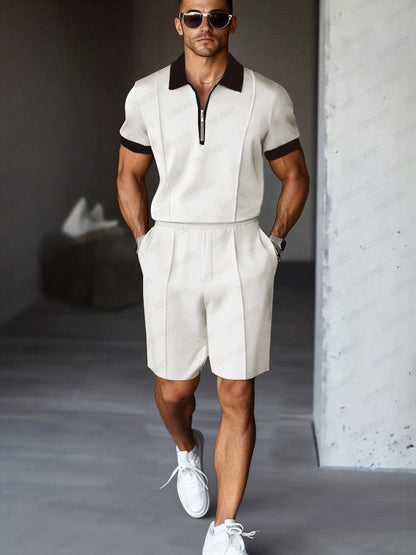 Comfortable Casual 2-Piece Mens Set | Polo Shirt & Shorts