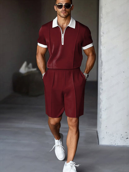 Comfortable Casual 2-Piece Mens Set | Polo Shirt & Shorts