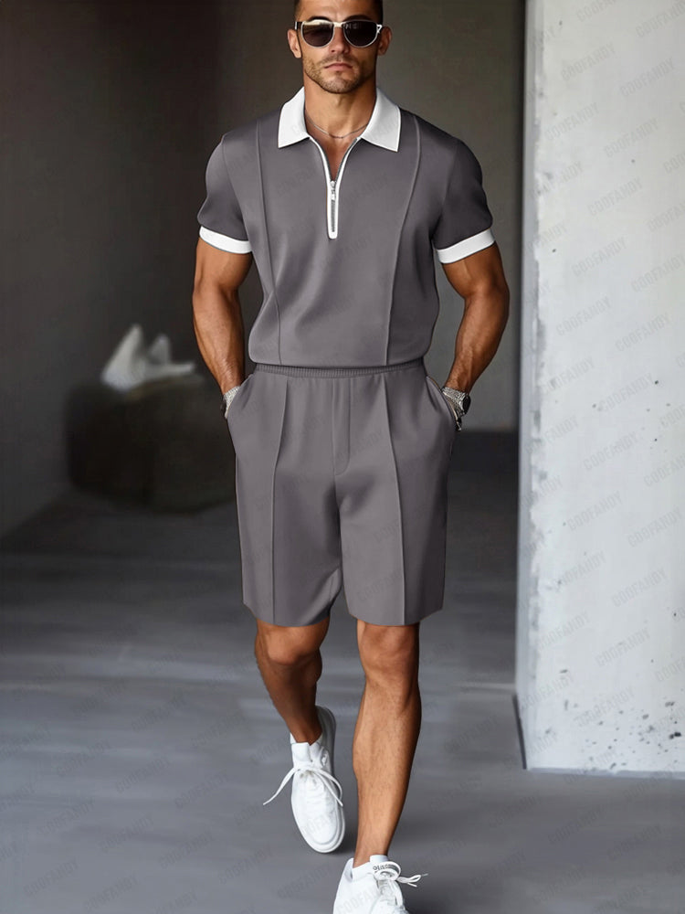 Comfortable Casual 2-Piece Mens Set | Polo Shirt & Shorts