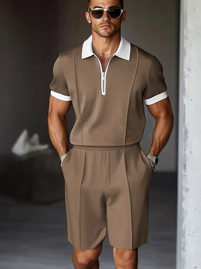 Comfortable Casual 2-Piece Mens Set | Polo Shirt & Shorts