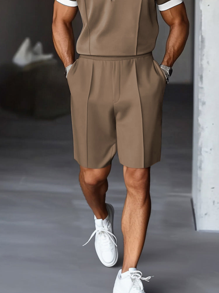 Comfortable Casual 2-Piece Mens Set | Polo Shirt & Shorts
