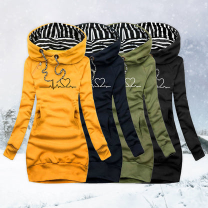Soft Heartbeat Fleece Hooded Sweatshirt