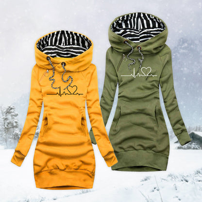 Soft Heartbeat Fleece Hooded Sweatshirt