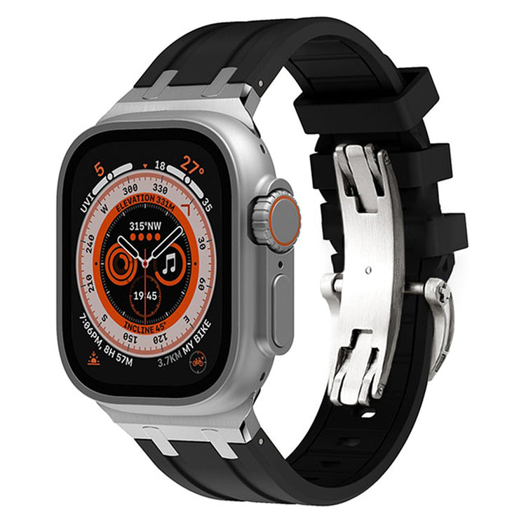 Strong Stainless Steel Apple Watch Silicone Strap - OutfitLondon