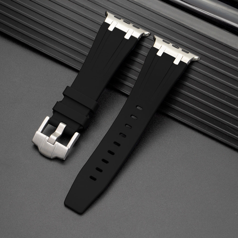 Strong Waterproof Apple Watch Band With Silver Buckle