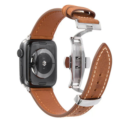 Genuine Leather Band for Apple Watch with Strong Clasp