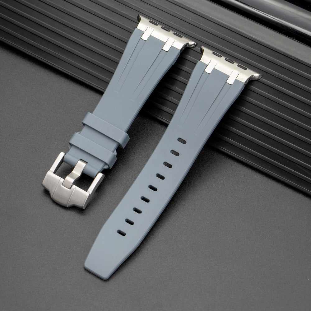 Strong Waterproof Apple Watch Band With Silver Buckle