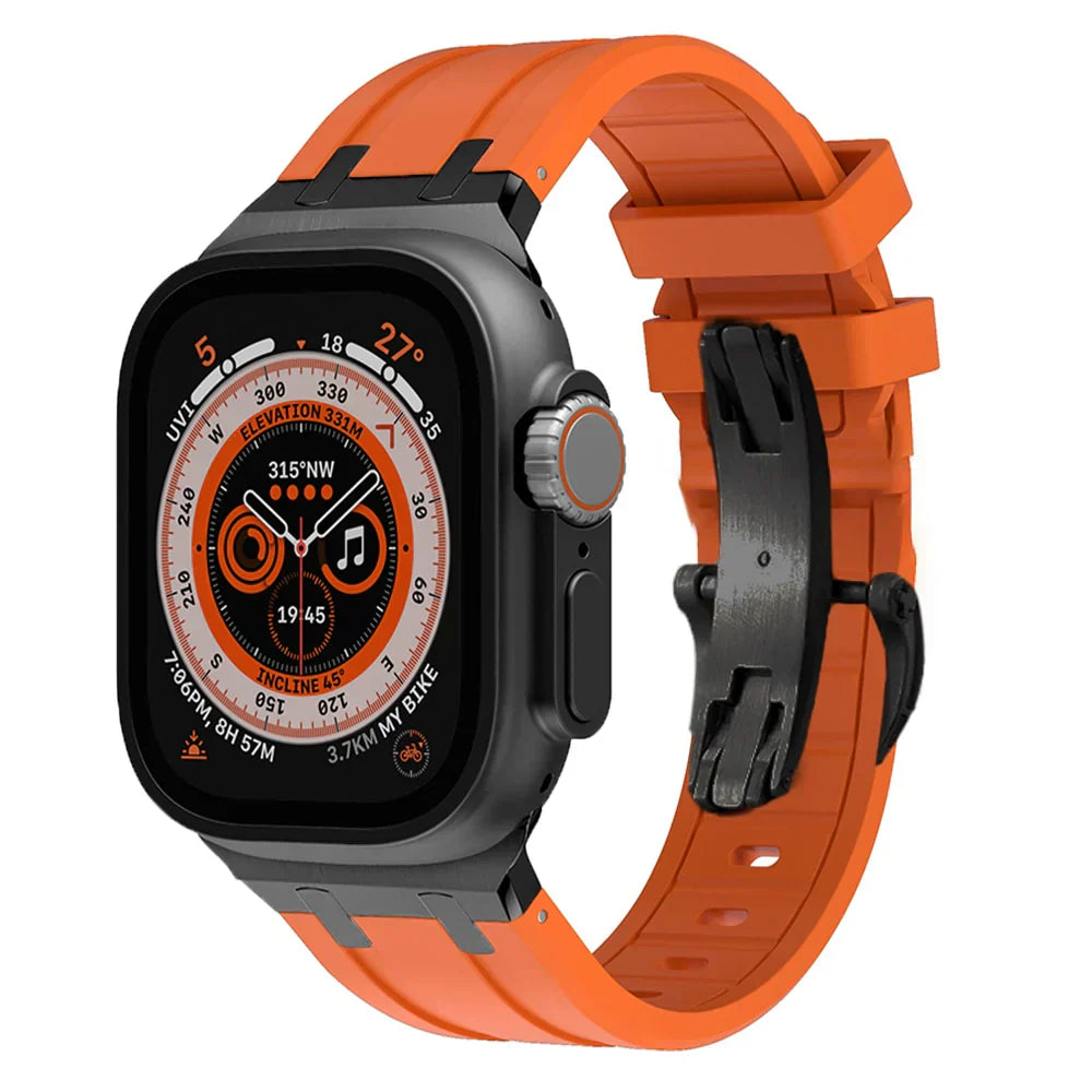 Strong Stainless Steel Apple Watch Silicone Strap