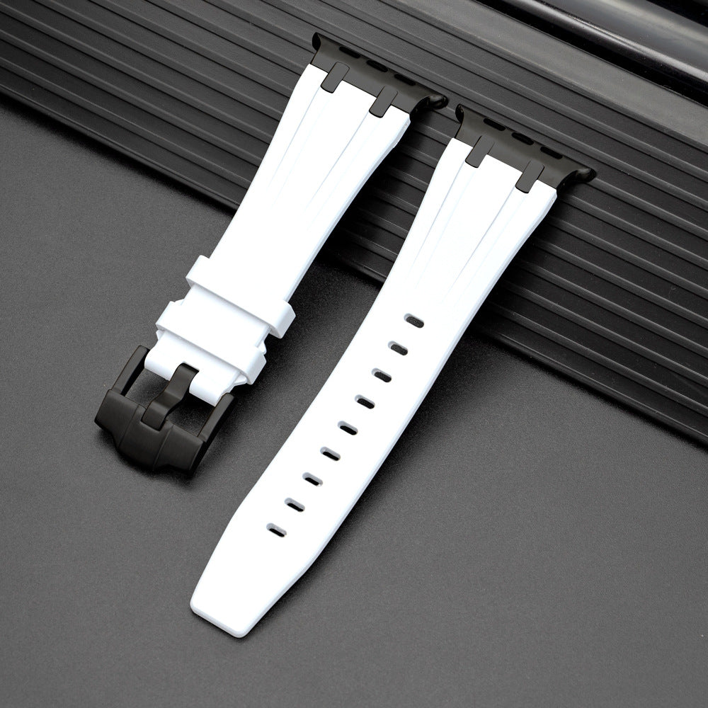 Strong Waterproof Apple Watch Band With Silver Buckle