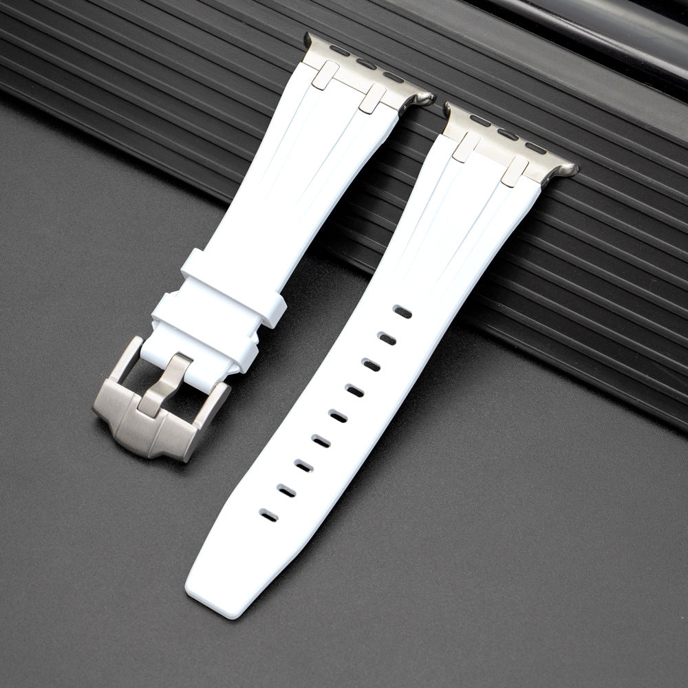 Strong Waterproof Apple Watch Band With Silver Buckle