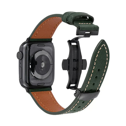 Genuine Leather Band for Apple Watch with Strong Clasp