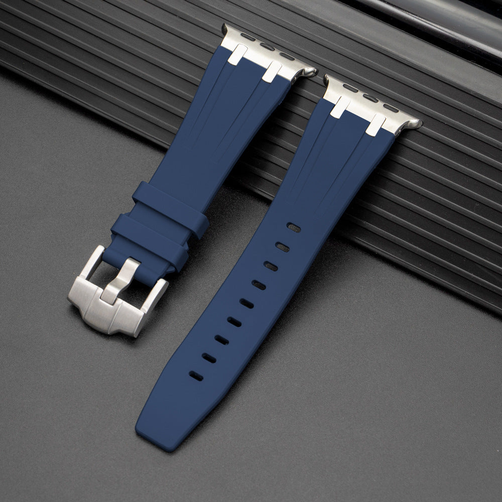 Strong Waterproof Apple Watch Band With Silver Buckle