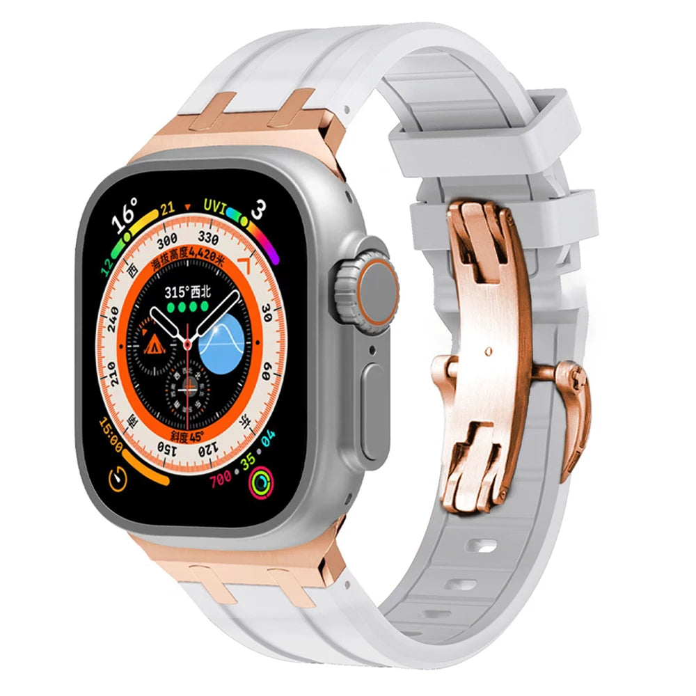Strong Rubber Watch Band With Safe Clasp