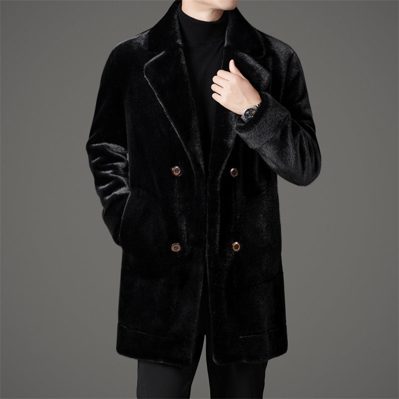 Warm Reversible Faux Fur Parka Coat