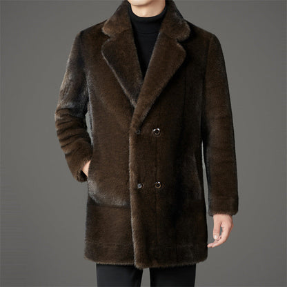 Warm Reversible Faux Fur Parka Coat