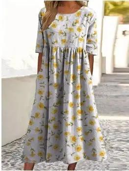 Casual Knee Length Dress | Easy Daily Wear Style