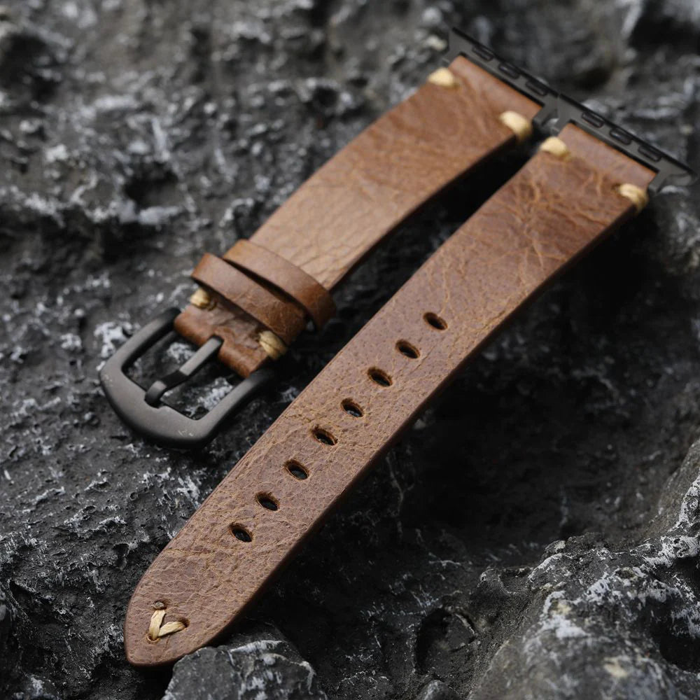 Vintage Brown Leather Belt Strap