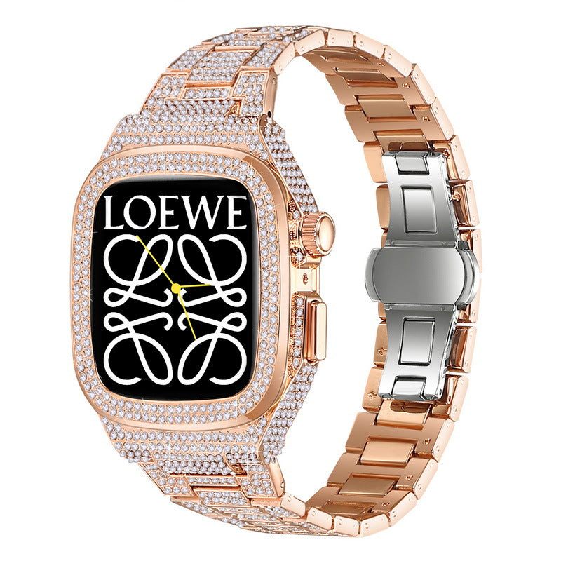 Shiny Stainless Steel Strap for 44/45mm Apple Watch